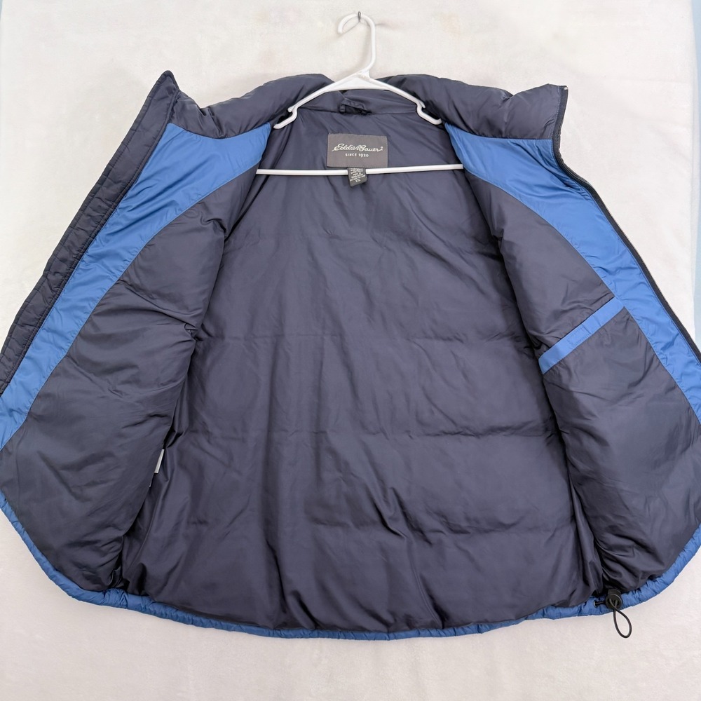 Eddie Bauer Puffer Vest Jacket Mens 2XL Blue Full Zip Down - Picture 3 of 8